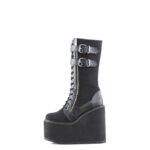Swing-221 Demonia Black Canvas-Vegan Leather - Image 4
