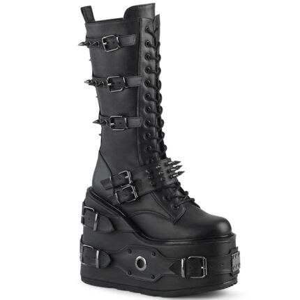Swing-327 Black Vegan Leather Demonia