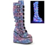 Swing-815 Blue Reflective Vegan Leather Demonia - Image 3