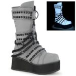 Trashville-138 Gray Multi Reflective Vegan Leather Demonia - Image 2