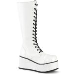 Trashville-502 White Vegan Leather Demonia