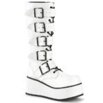 Trashville-518 Demonia White Vegan Leather