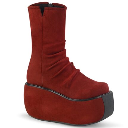 Violet-100 Demonia Burgundy Faux Suede