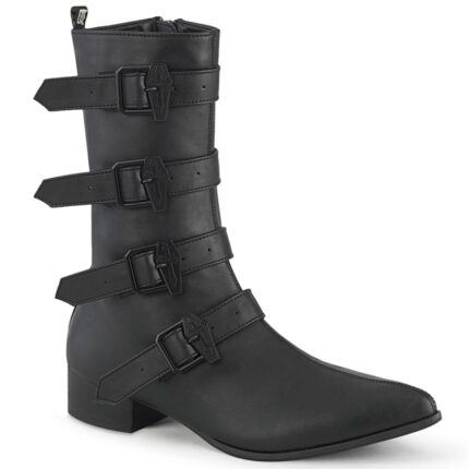 Warlock-110-C Black Vegan Leather Demonia