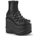 Wave-110 Black Stretch Vegan Leather Demonia - Image 2