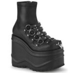 Wave-110 Black Stretch Vegan Leather Demonia - Image 6