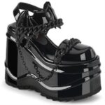 Wave-20 Black Patent Demonia - Image 6