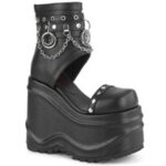 Wave-22 Black Vegan Leather Demonia - Image 6